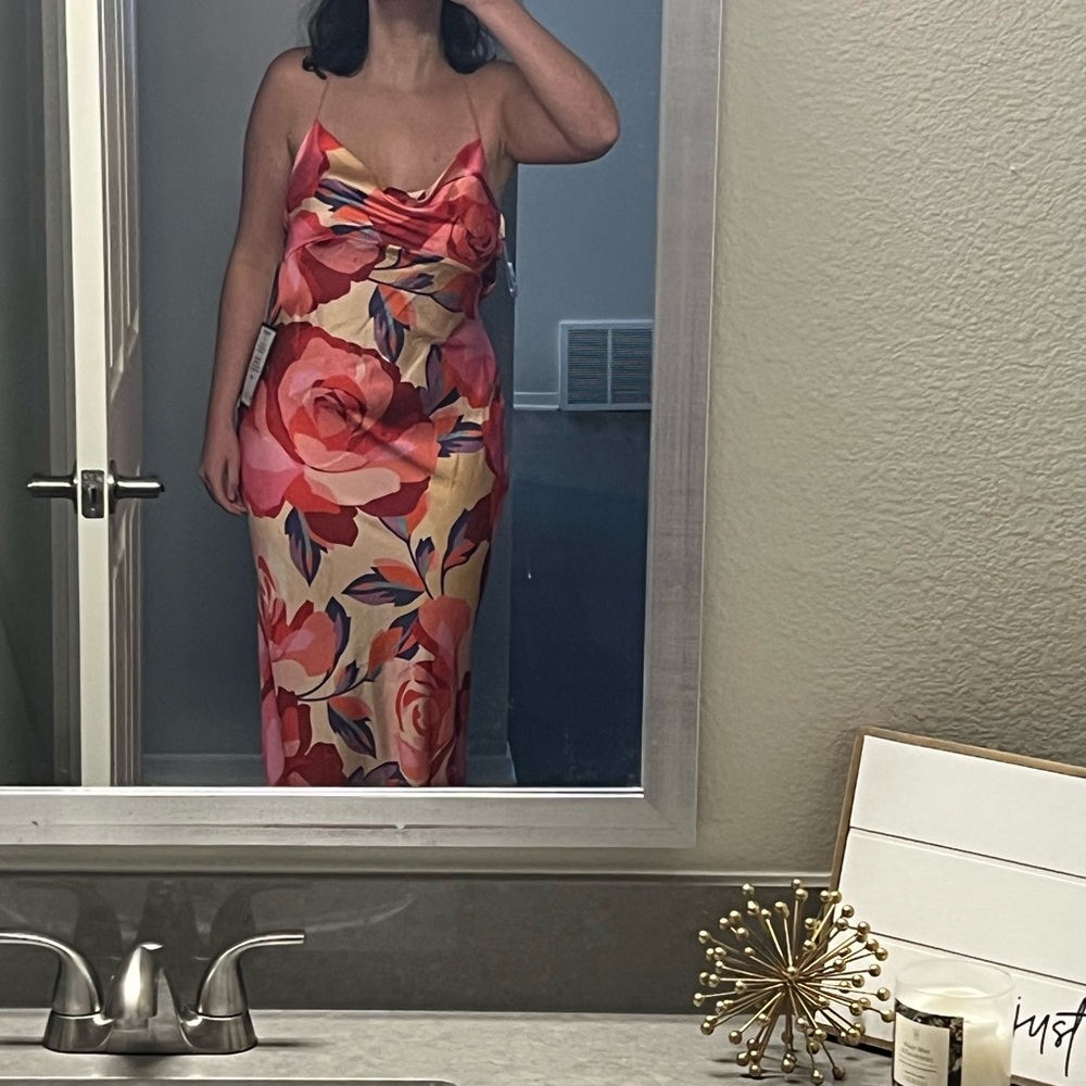 Macy's Floral Maxi Dress - Red and Pink